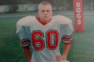 Serious football face when he was a Bulldog